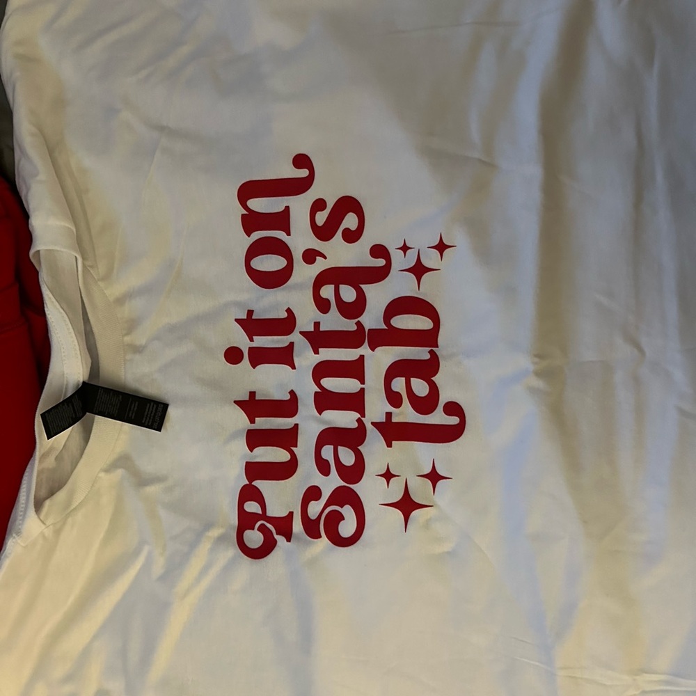 Bella Canvas White Sweater with Red Print. Any color shirt or sweater every size